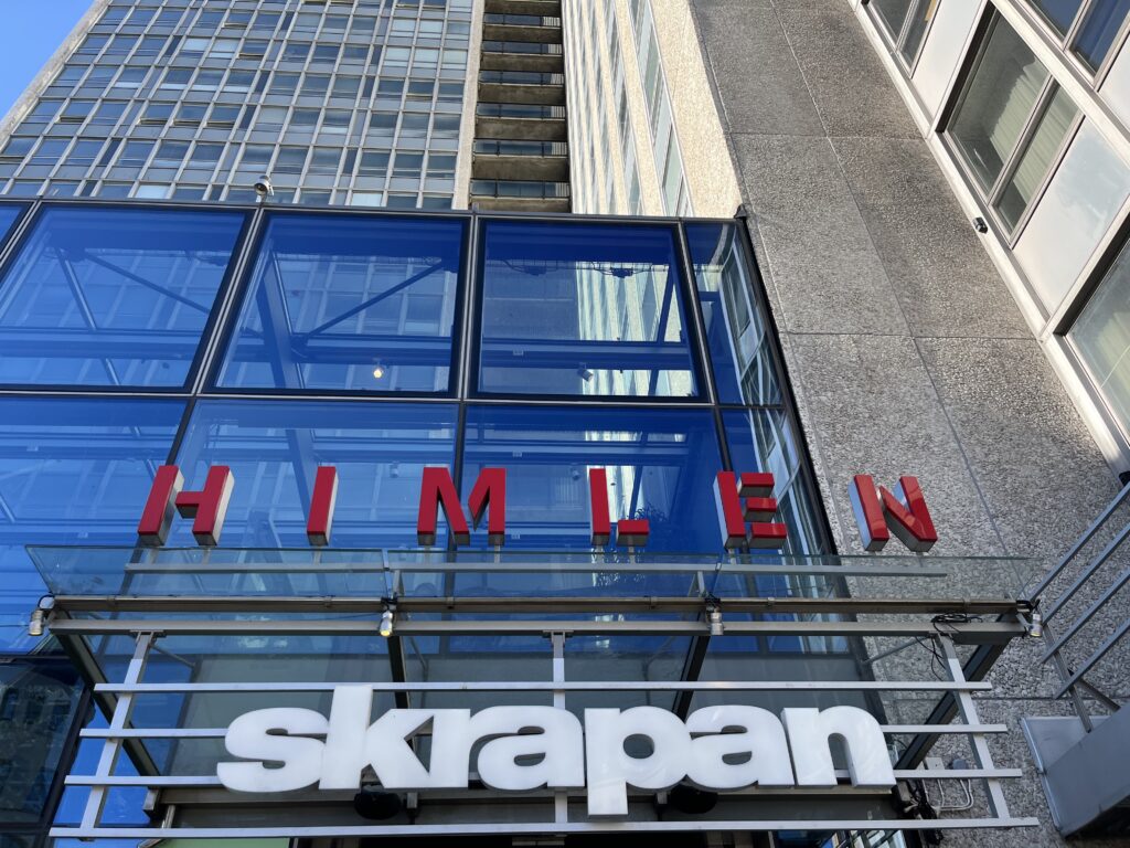 image shows the sign and building for rooftop bar Himlen in Stockholm