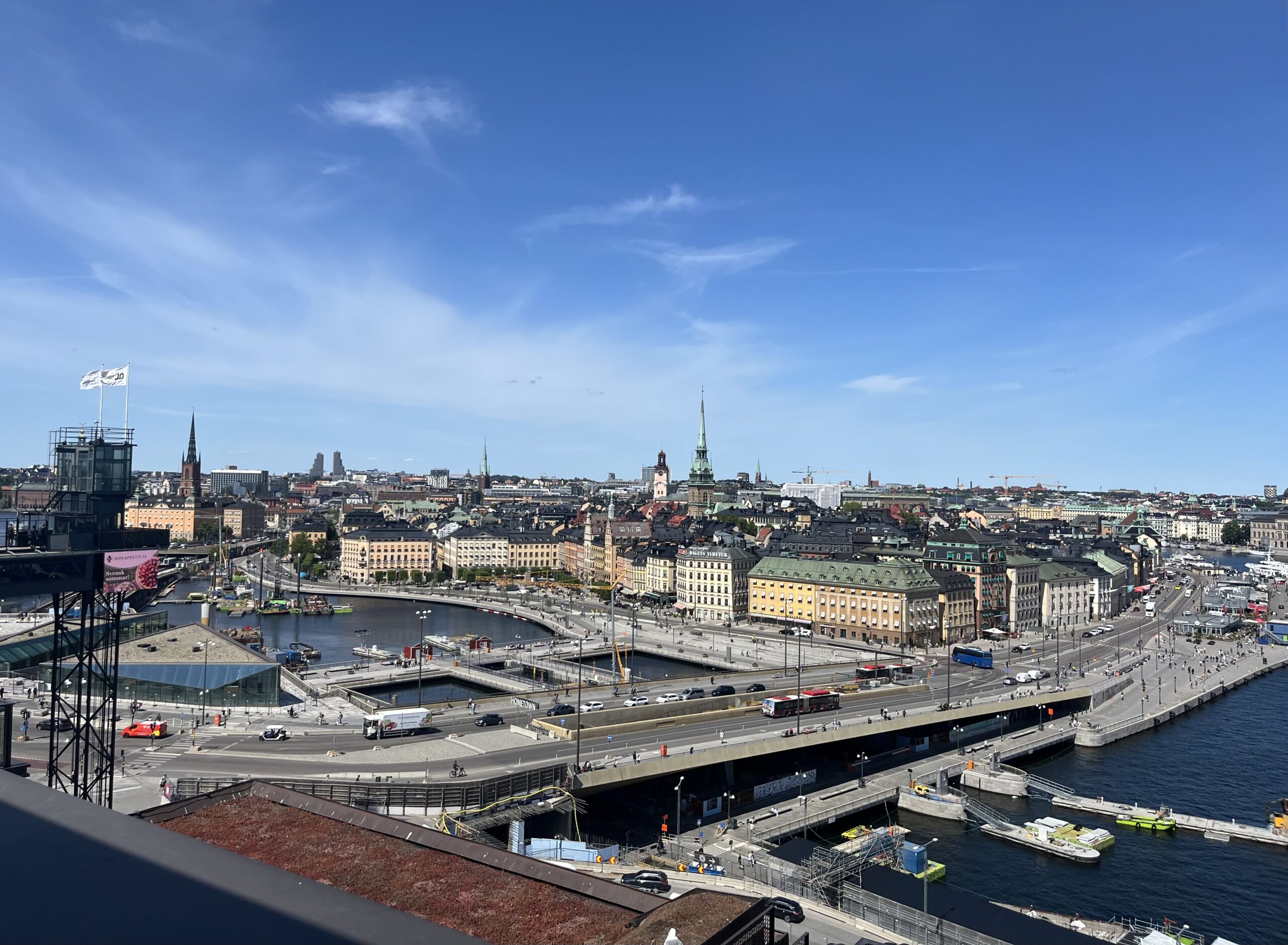 view from rooftop bar Pelago in Stockholm