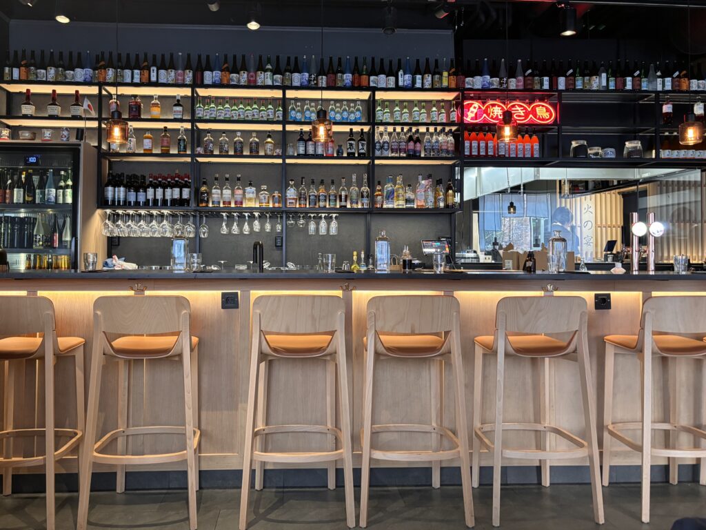 image shows the interior of Enkai Restaurant near Hornstull on Södermalm