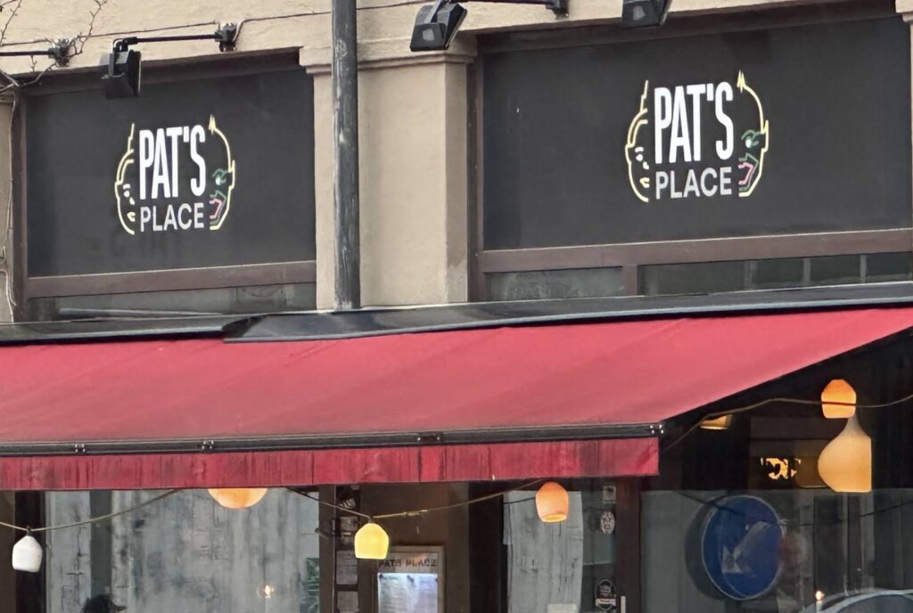 image shows the outside of Pat's Place Thai tapas restaurant in Stockholm